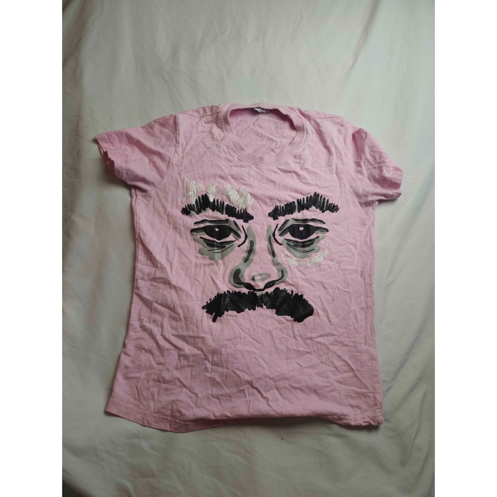 Culture Vulture Top Womens XS Pink Face Mustache Graphic Tumblr Girl Indie Chic